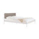 Balta tērauda polsterēta divvietīga gulta ar redelēm 160x200 cm Eton Basic – noo.ma