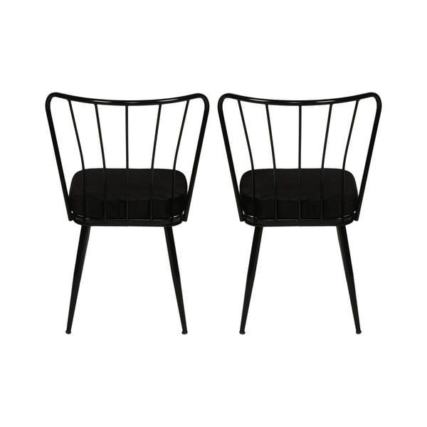 Melni metāla pusdienu krēsli (2 gab.) Yildiz – Kalune Design-image-3