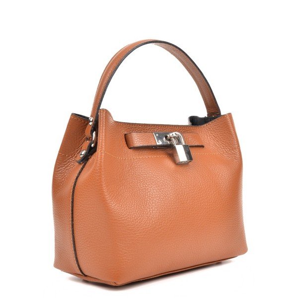 Konjaka Brown Leather Isabella Rhea Lock Cognac rokassoma-image-1