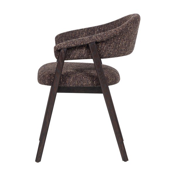 Tumši brūns polsterēts pusdienu krēsls ar roku balstiem Tunar – WOOOD-image-3