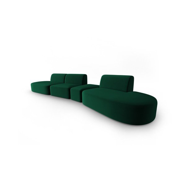 Zaļš samta dīvāns ar labo stūri 428 cm Paolo – Milo Casa-image-2