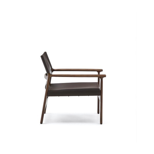 Tumši brūns ādas atpūtas krēsls Jan – Kave Home-image-3