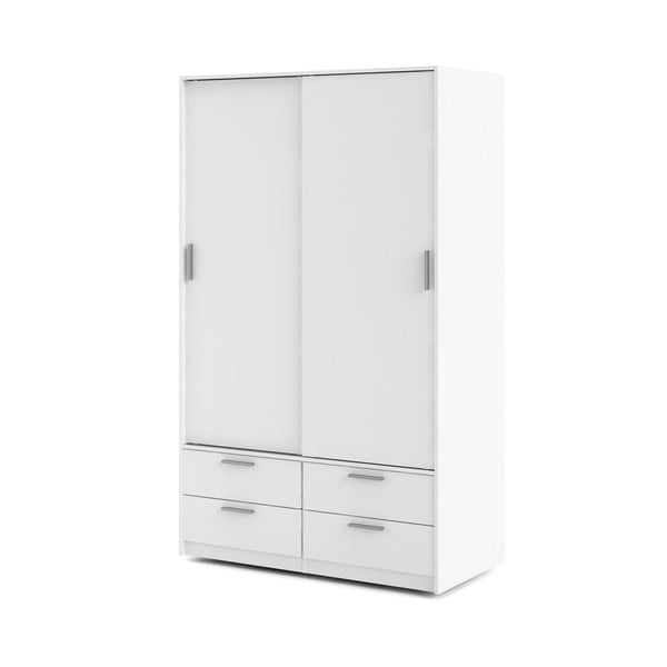 Balts drēbju skapis ar bīdāmām durvīm 121x200 cm Line – Tvilum