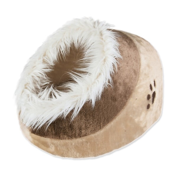 Bēša plīša būdas veida gulta kaķiem 35x26 cm Trixie Minou – Plaček Pet Products