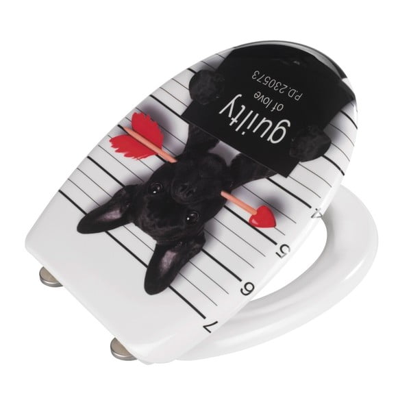 Automātiski aizverams tualetes poda sēdeklis 37,5 x 41,5 cm Guilty Dog – Wenko-image-2