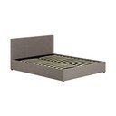 Pelēka polsterēta divvietīga gulta ar veļas kasti un redelēm 180x200 cm Nahiri – Kave Home