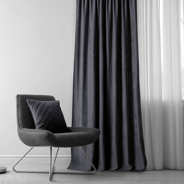 Antracīta pelēks aizkars 140x270 cm Milana – Homede-image-1