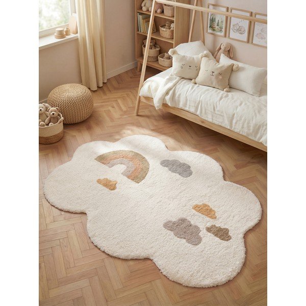 Krēmkrāsas mazgājams/ar rokām darināts kokvilnas bērnu paklājs 140x200 cm Snuggle Willy – Hanse Home-image-1