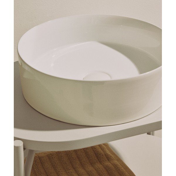 Balta keramikas apaļa izlietne ø 36 cm Ovara – Kave Home-image-3