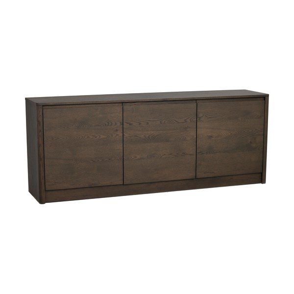 Tumša dabīga toņa kumode ar ozolkoka imitāciju 180x70x40 cm Melstone – Rowico