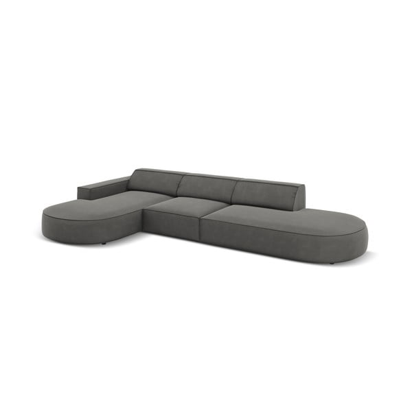 Pelēks samta stūra dīvāns (kreisais stūris) Jodie – Micadoni Home-image-4