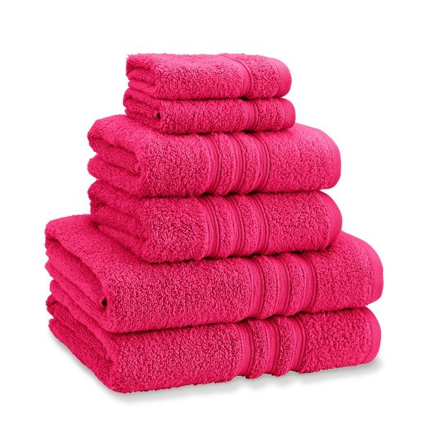 Tumši rozā frotē kokvilnas dvieļi komplektā (6 gab.) Zero Twist – Catherine Lansfield