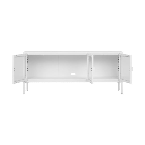 Balts metāla TV galdiņš 130x55 cm Brisbane – House Nordic-image-2