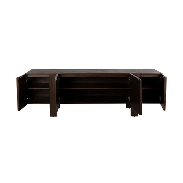 Tumša dabīga toņa masīvkoka TV galdiņš 188x60x45 cm Bruneau – Dutchbone-image-2