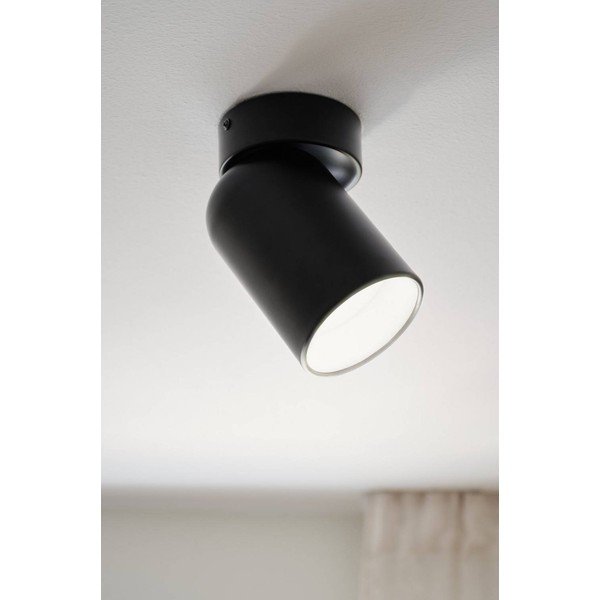 Melna metāla prožektora tipa lampa ar saliekamu konstrukciju/ar regulējamu spilgtumu ø 10,5 cm Ara – Jotex-image-1