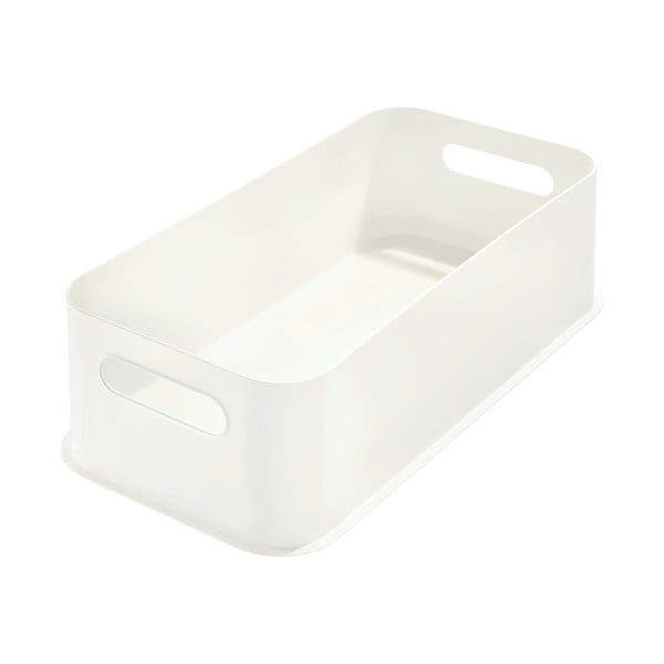 Balta uzglabāšanas kaste ar rokturiem iDesign Eco, 21,3 x 43 cm