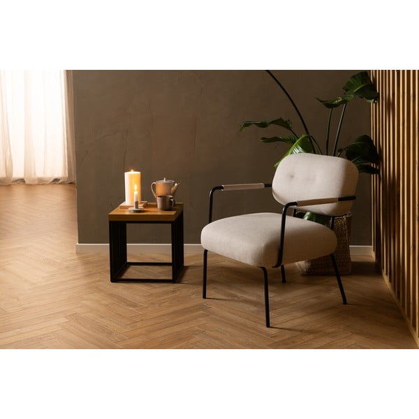 Sānu galdiņš ar ozolkoka imitācijas galda virsmu 40x40 cm Strington – Actona-image-2