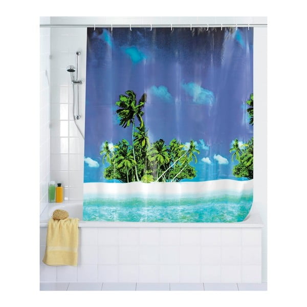 Zils dušas aizkars Wenko Dreamy Beach, 180 x 200 cm-image-1