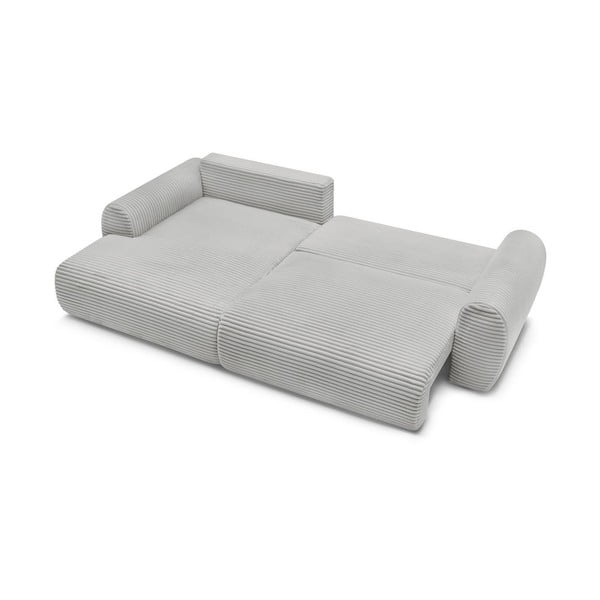 Gaiši pelēks velveta salokāms stūra dīvāns (ar kreiso stūri) Lucien – Bobochic Paris-image-4