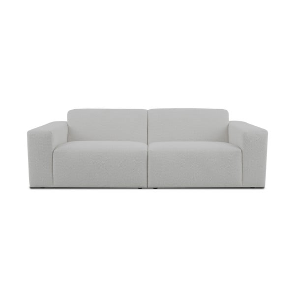 Balts dīvāns no buklē auduma 228 cm Roxy – Scandic
