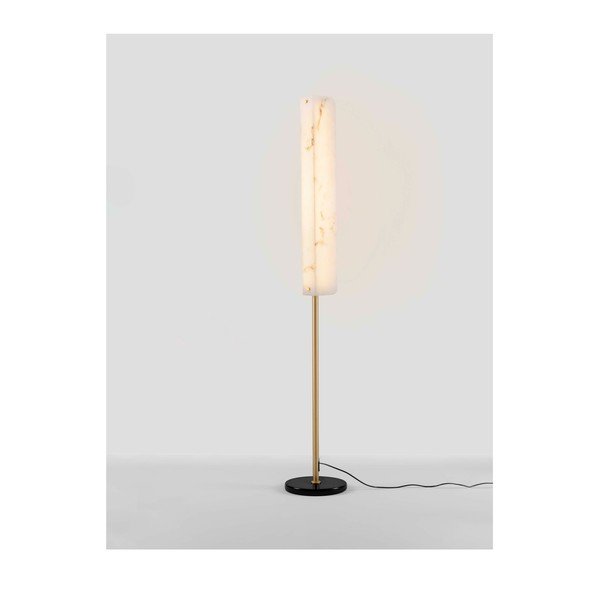 Krēmkrāsas/misiņa krāsas LED stāvlampa ar marmora imitāciju (augstums 160 cm) Aider – Nova Luce-image-4