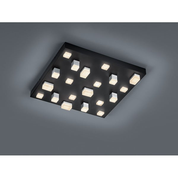 Melna LED griestu lampa ar metāla abažūru 45x45 cm Civeto – CINQUE-image-1