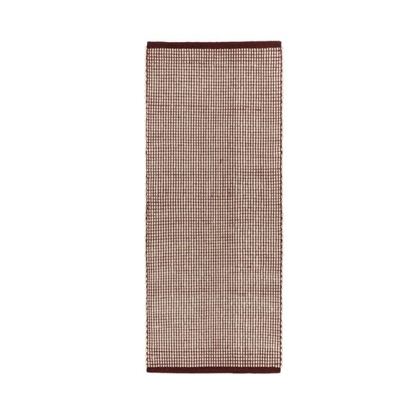Bordo/dabīga toņa ar rokām darināts vilnas celiņa paklājs 80x170 cm Talo – noo.ma