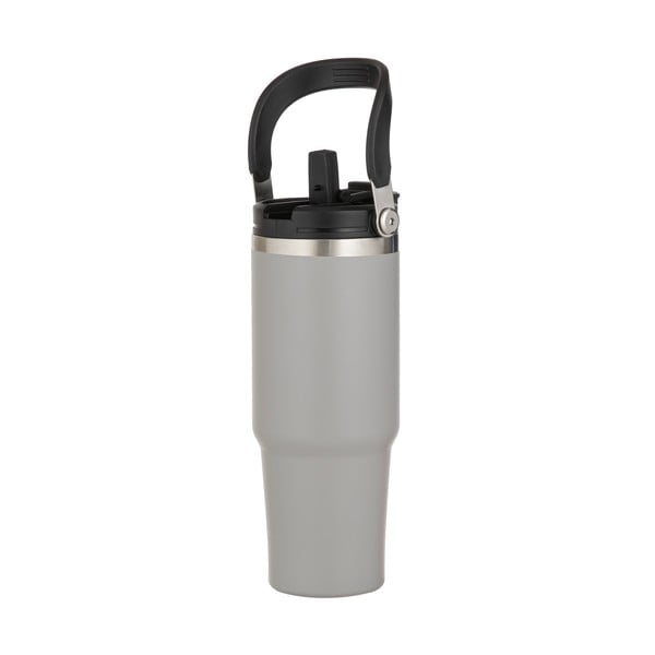 Pelēka nerūsējošā tērauda pudele ceļojumiem 1 l Eco – Ladelle-image-3