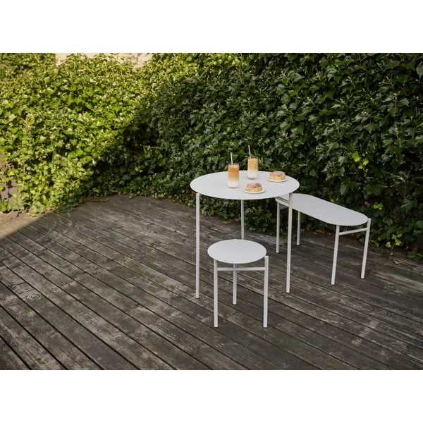 Gaiši pelēks metāla dārza sols Disc – Zone-image-1