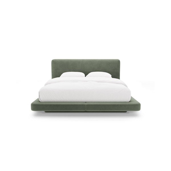 Zaļa polsterēta divvietīga gulta 140x200 cm Linea – Micadoni -image-3