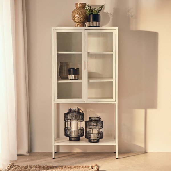 Balta tērauda vitrīna 75x150x35 cm Acier – Premier Housewares-image-2