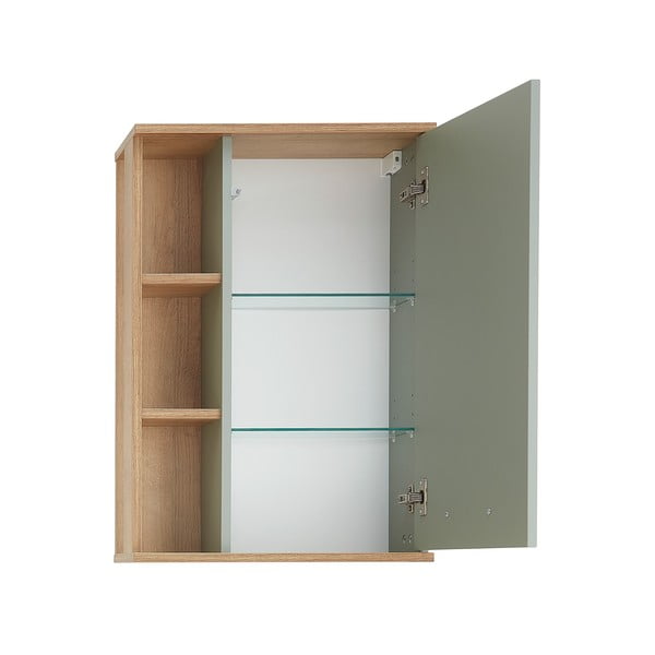 Zaļš piekaramais ozolkoka imitācijas vannas istabas skapītis 51x75 cm Set 963 - Pelipal-image-2