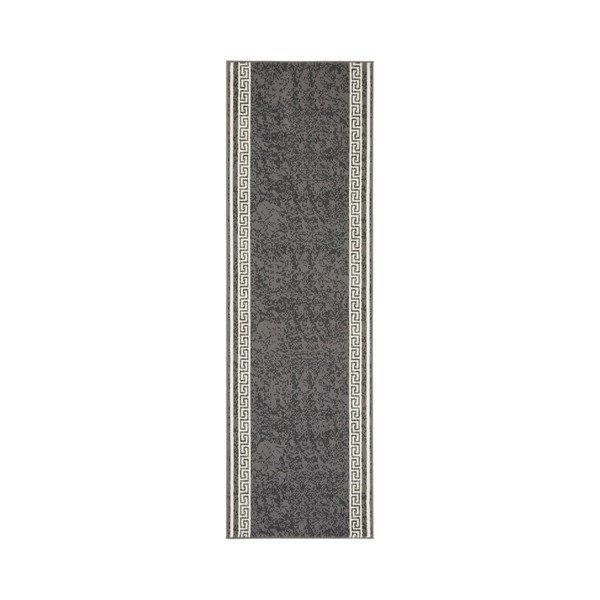 Pelēks paklājs ar baltām detaļām Hanse Home Ornaments, 80 x 450 cm