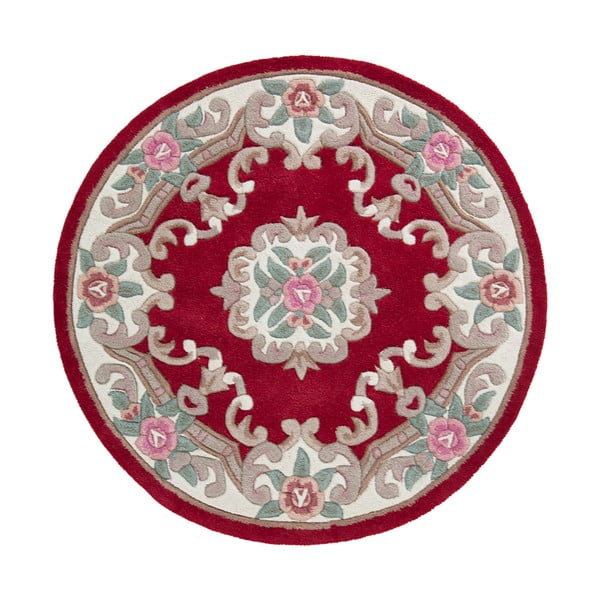 Sarkans vilnas paklājs Flair Rugs Aubusson, ⌀ 120 cm