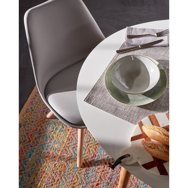 Balts izvelkams ēdamgalds ar baltu galda virsmu 90x120 cm Oqui – Kave Home-image-3