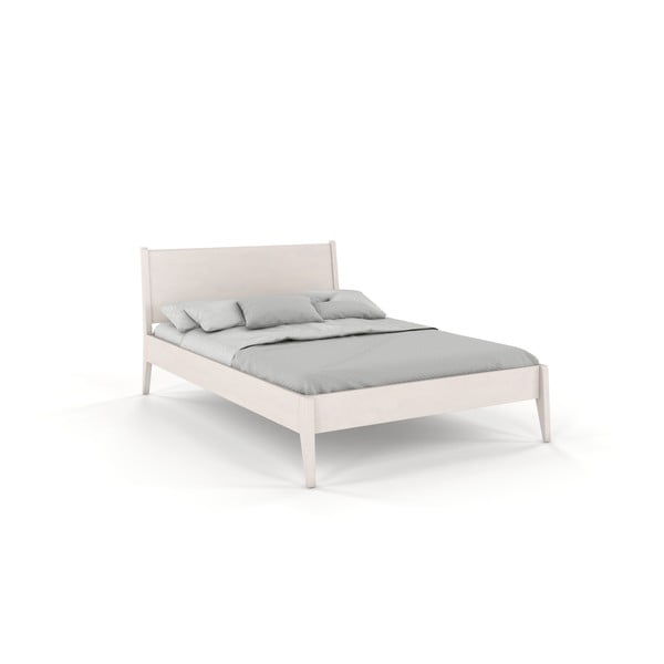 Balta dižskābarža masīvkoka divvietīga gulta 180x200 cm Visby Radom – Skandica