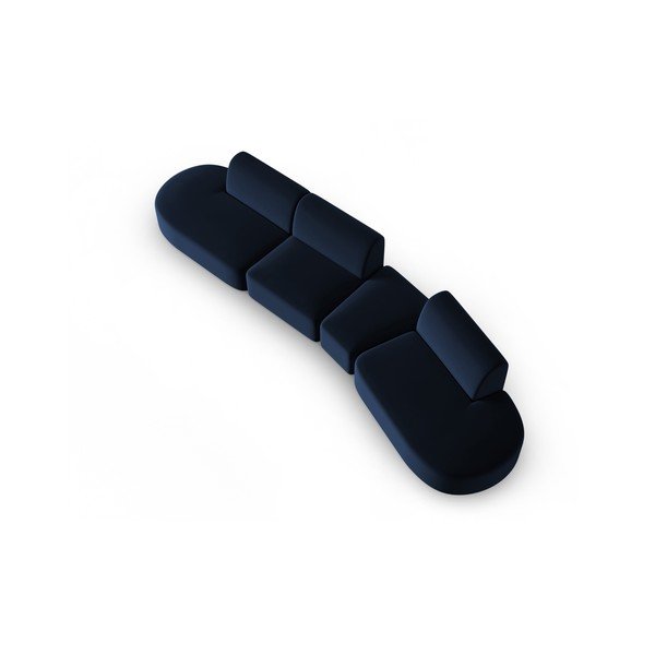 Zils samta dīvāns ar labo stūri 428 cm Paolo – Milo Casa-image-1