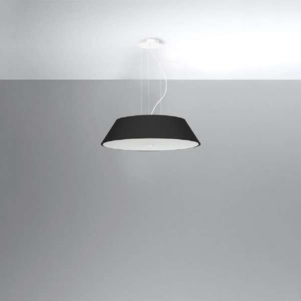 Melna piekaramā lampa ar stikla abažūru ø 60 cm Hektor – Sollux-image-1