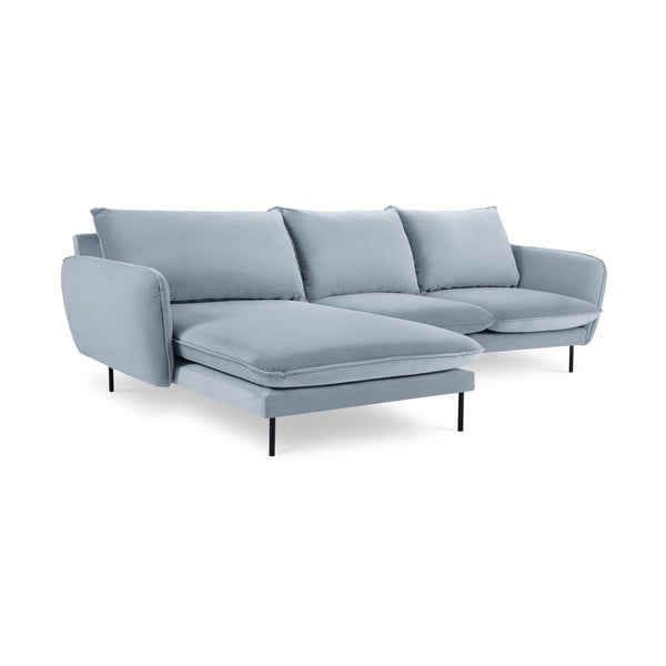 Gaiši zils samta stūra dīvāns (kreisais stūris) Vienna – Cosmopolitan Design