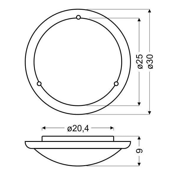 Balta/dabīga toņa LED griestu lampa ar stikla abažūru ø 30 cm Pine – Candellux Lighting-image-1