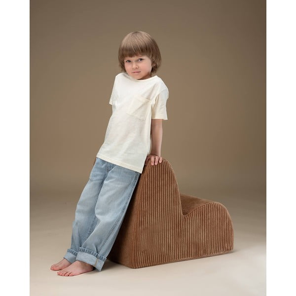 Brūns velveta bērnu atpūtas krēsls Cloud – Wigiwama-image-3