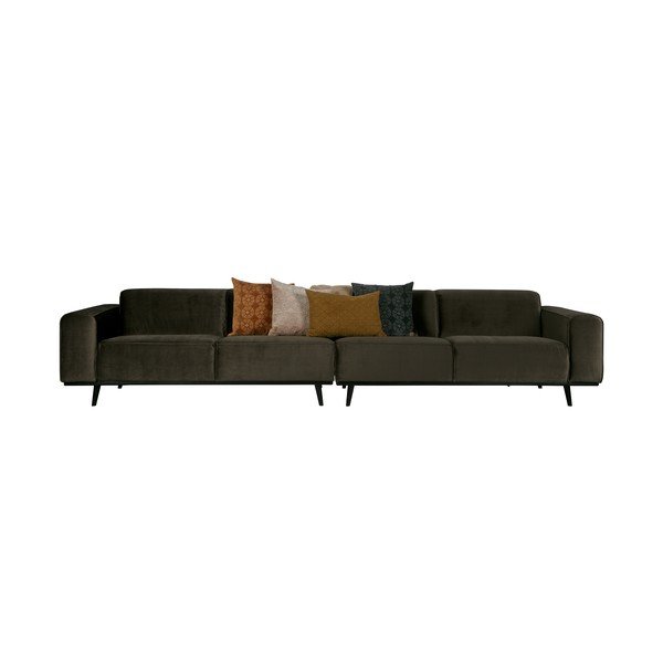 Tumši zaļš samta dīvāns BePureHome Statement, 372 cm-image-4