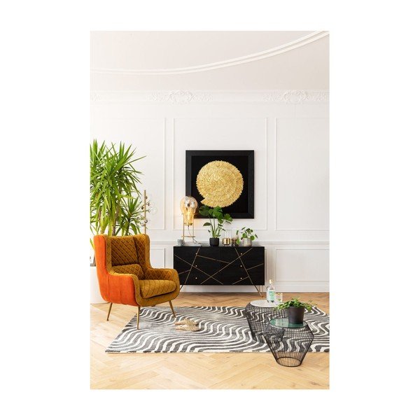 Melna mango koka kumode Kare Design Gold Vein, platums 145 cm-image-4