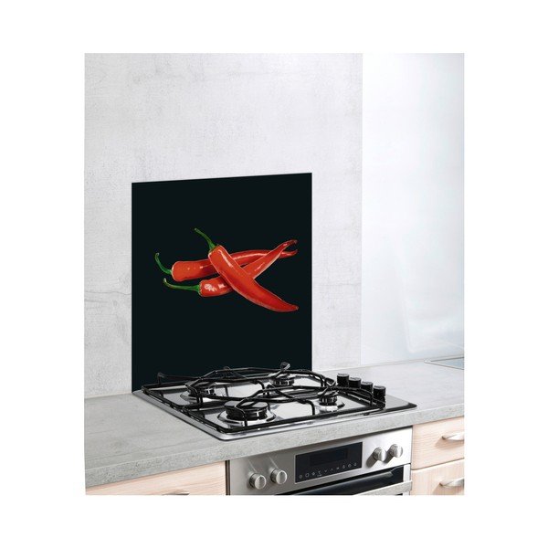 Stikla sienas aizsargplāksne plītij Wenko Peperoni, 60 x 70 cm-image-2