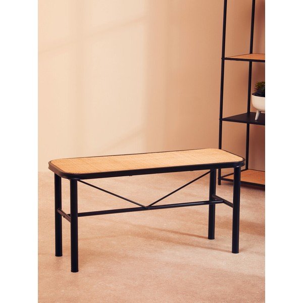 Melns/dabīga toņa rotangpalmas sols Depok – Premier Housewares-image-1