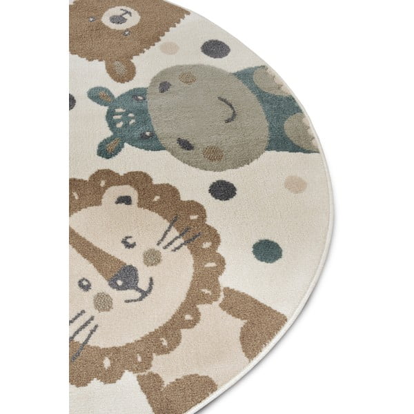 Bēšs bērnu paklājs ø 100 cm Animal Party – Hanse Home-image-1
