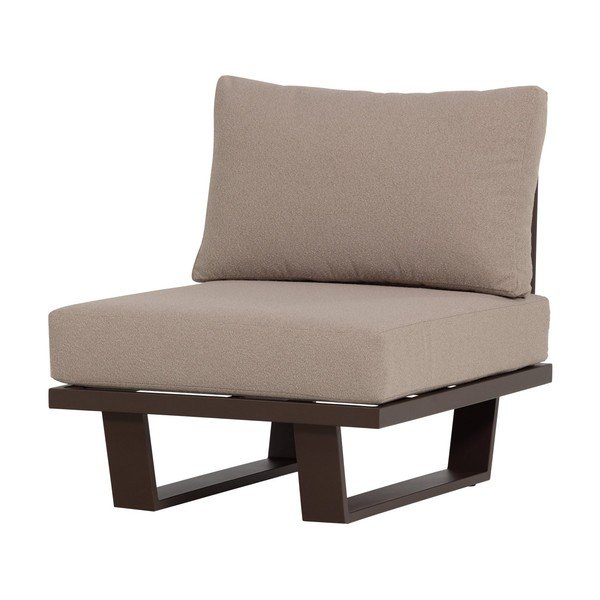 Brūns metāla/polsterēts dārza atpūtas krēsls Bear – WOOOD