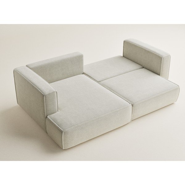 Krēmkrāsas salokāms stūra dīvāns no šenila auduma ar uzglabāšanas vietu (ar kreiso stūri/ar zvilni) Velto – Maison de Rêve-image-3