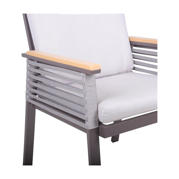 Gaiši pelēks metāla dārza atpūtas krēsls Denia – Garden Pleasure-image-2