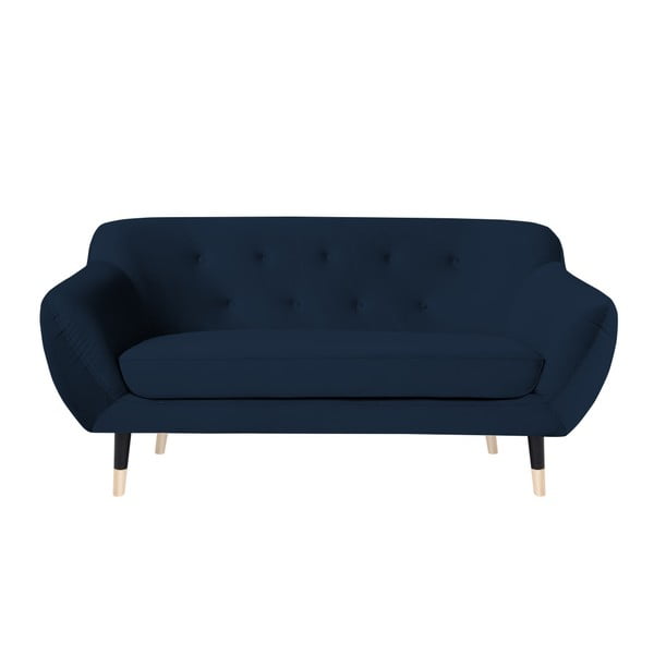 Tumši zils dīvāns ar melnām kājām Mazzini Sofas Amelie, 158 cm